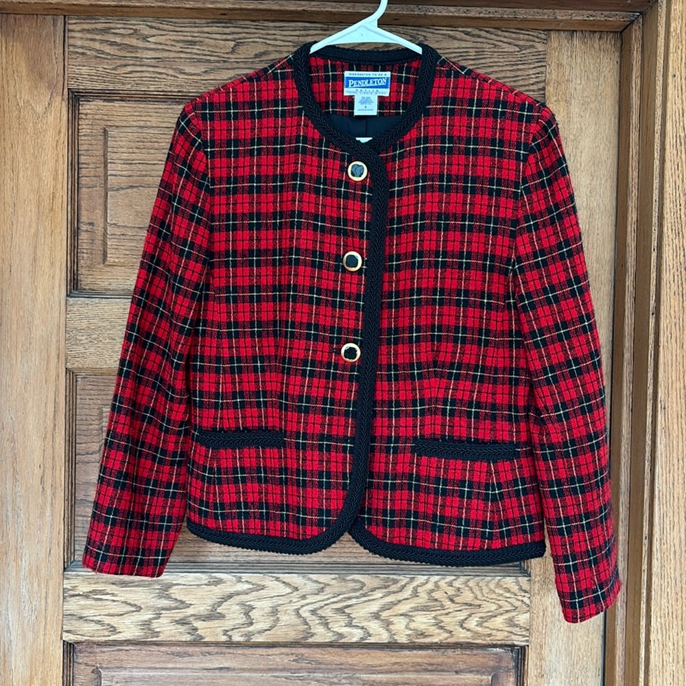 Pendleton Red Plaid Jacket 8 Holiday